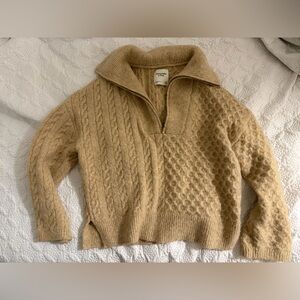 Abercrombie & Fitch Tan Cable Knit Turtleneck Sweater